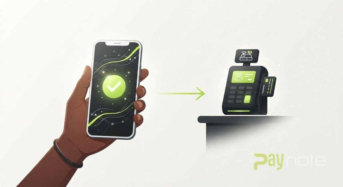 Illustration de la différence entre un transfert Orange Money entre particuliers et un paiement marchand, avec un smartphone affichant une transaction validée vers un terminal marchand.